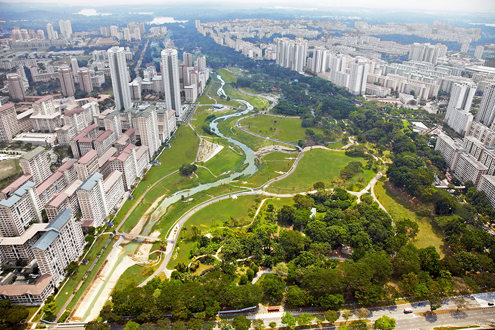 Atelierdreiseitl Follow Bishan Park, aerial view