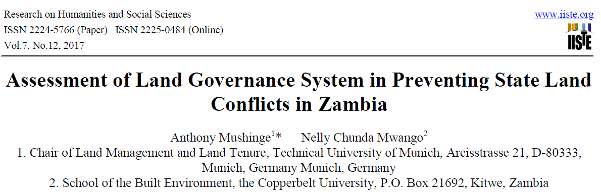Assessment of land governance