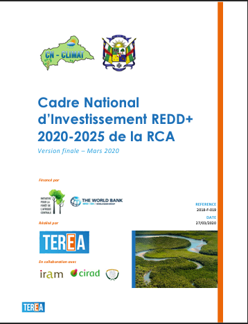 Cadre National d’Investissement REDD+ 2020-2025 de la RCA. 