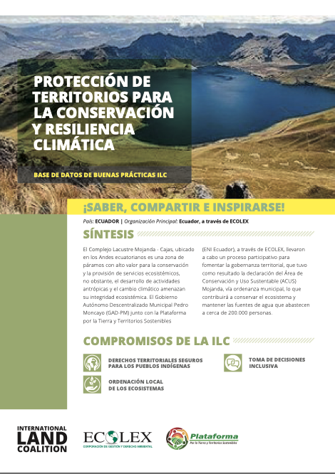 PROTECCIÓN DE TERRITORIOS PARA LA CONSERVACIÓN Y RESILIENCIA CLIMÁTICA