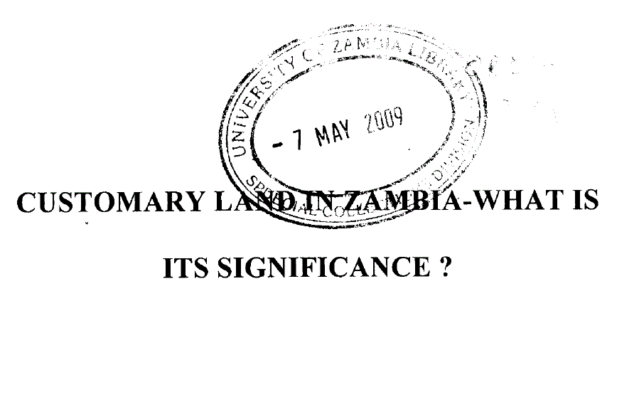 Customary land in Zambia