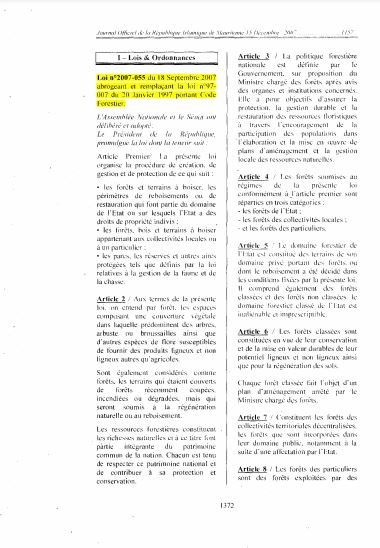 Government of Mauritania. 2007. Law No. 2007/055