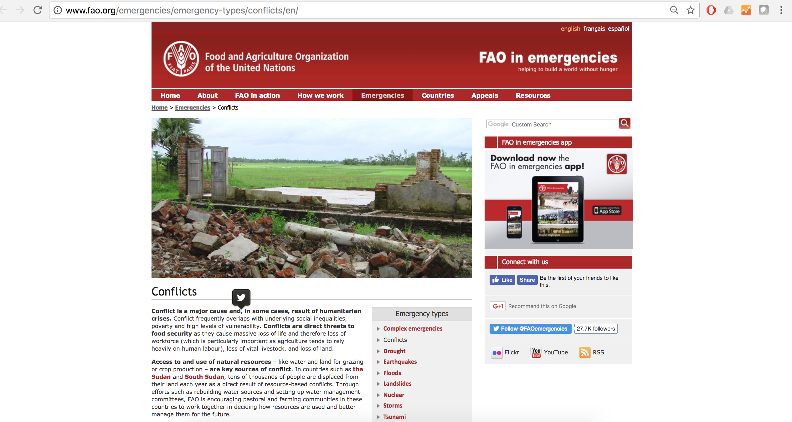 FAO in emergencies: conflicts cover image