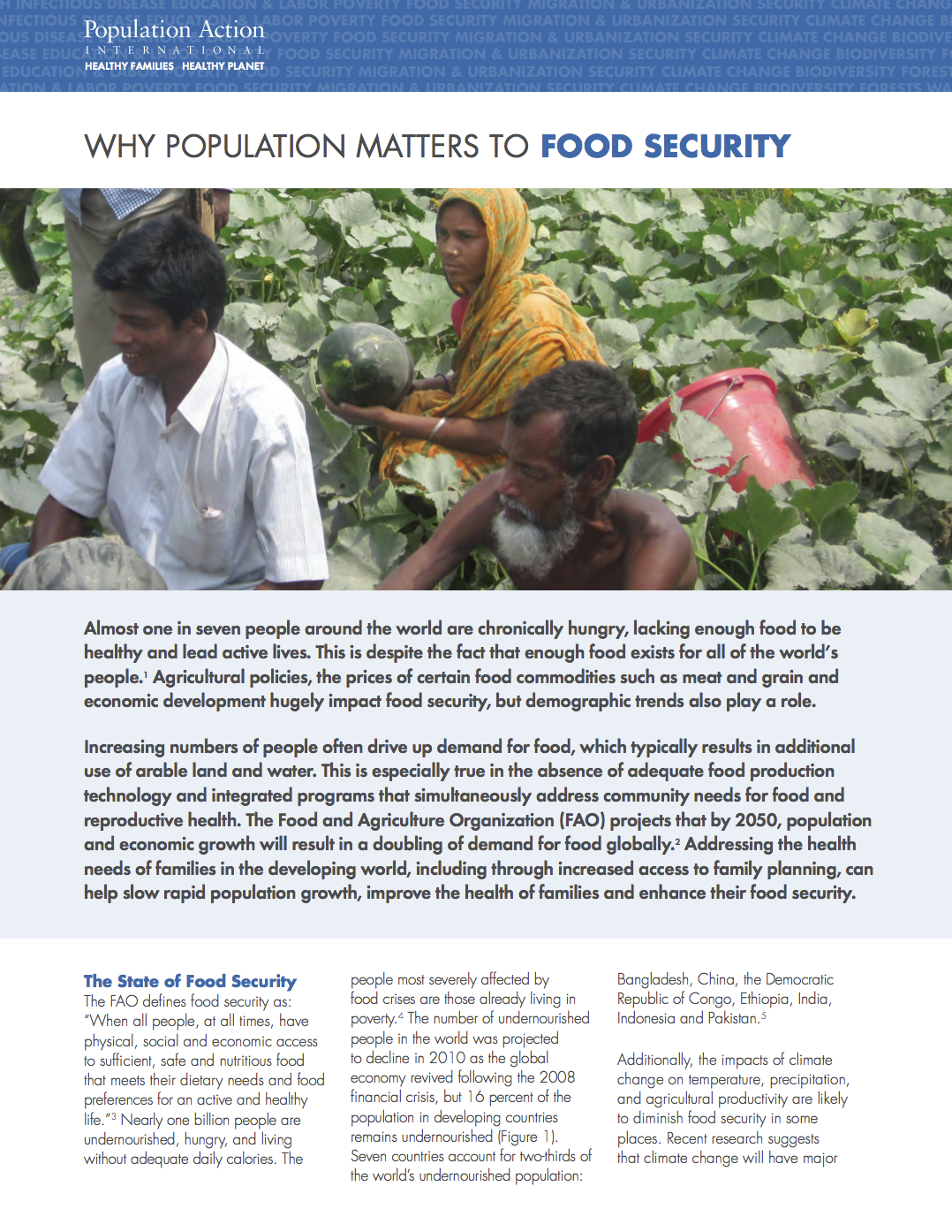 Why Population Plays a Role in Food Security cover image