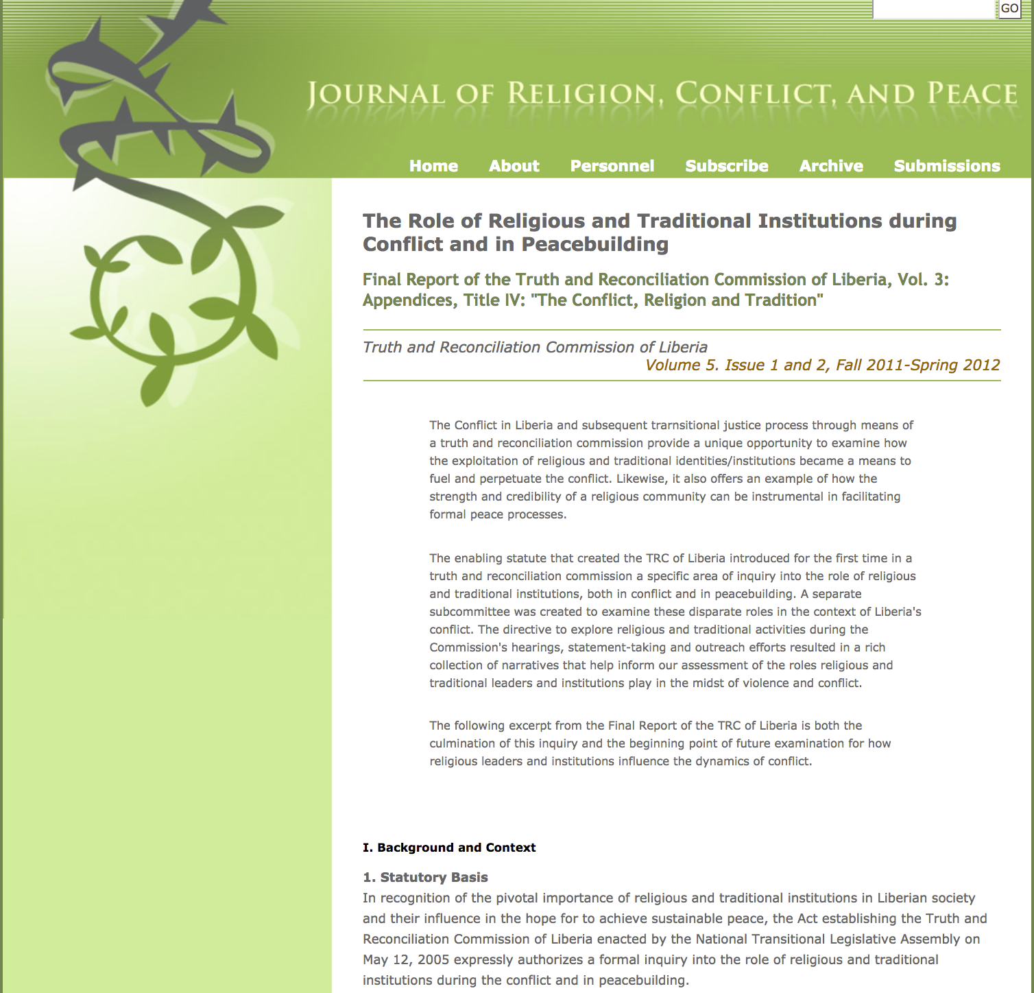 The Role of Religious and Traditional Institutions during Conflict and in Peacebuilding cover image
