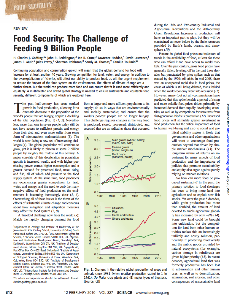 Food Security: The Challenge of Feeding 9 Billion People cover image