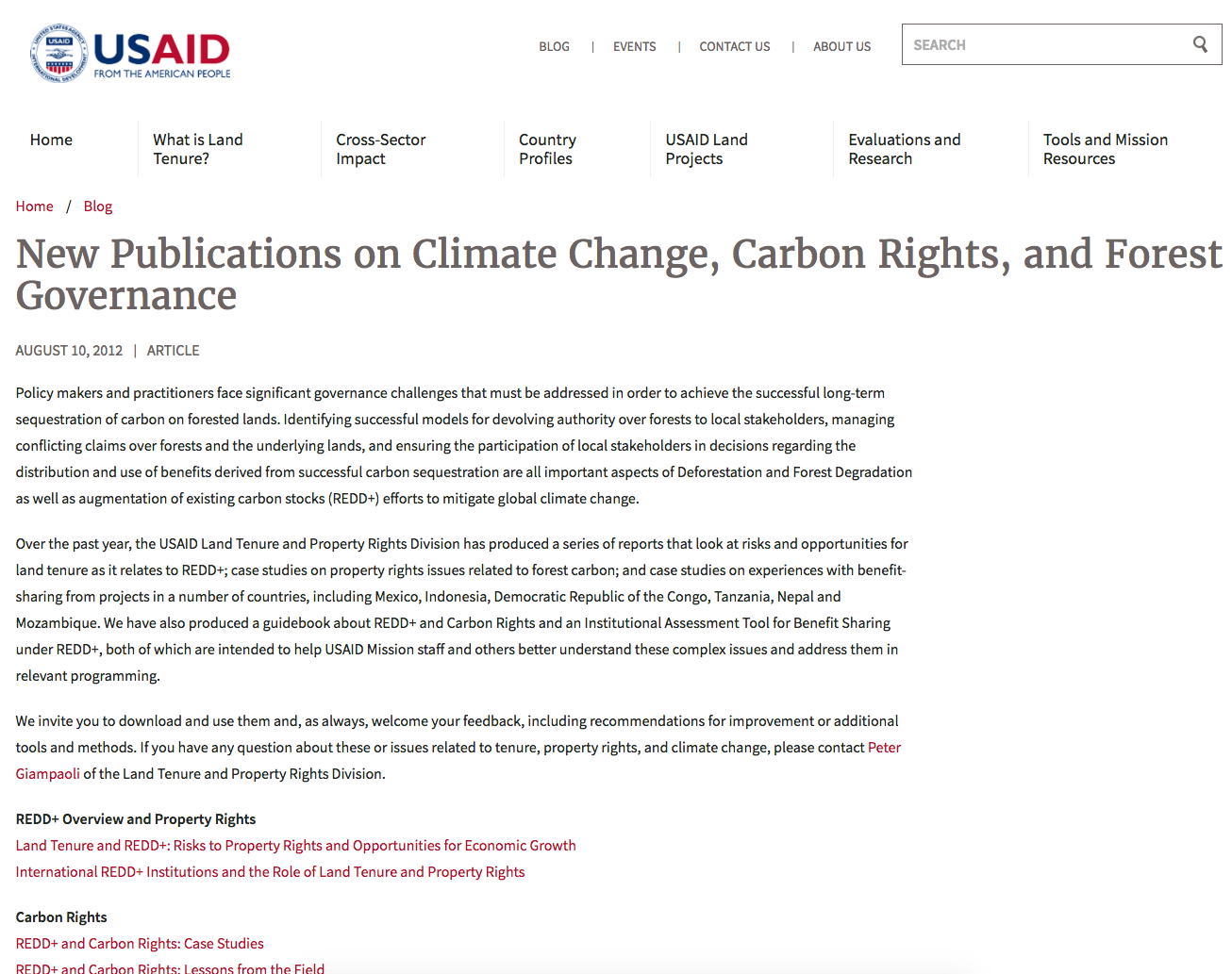 New Publications on Climate Change, Carbon Rights, and Forest Governance cover image