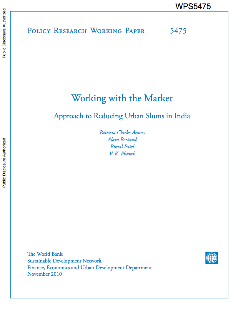 Working with the Market : Approach to Reducing Urban Slums in India cover image