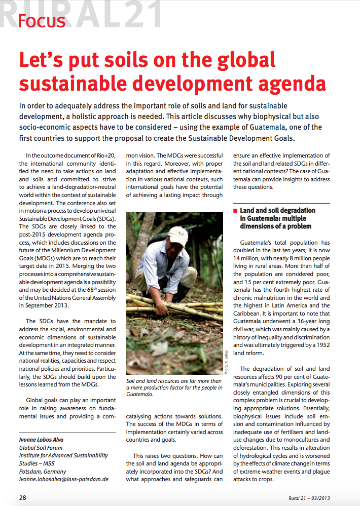 Let’s put soils on the global sustainable development agenda cover image