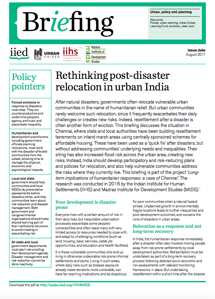 Rethinking post-disaster relocation in urban India cover image