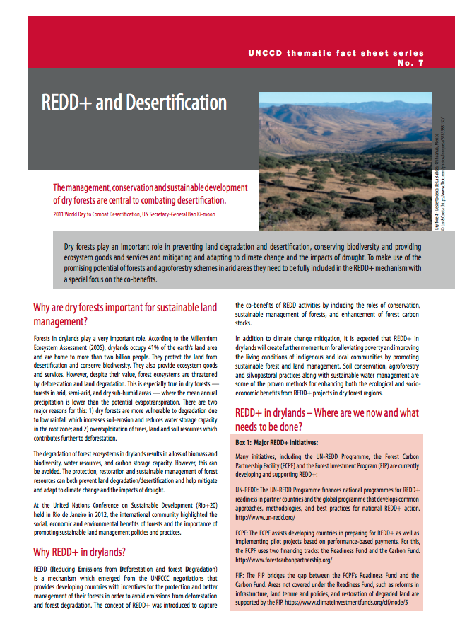 REDD+ and Desertification cover image