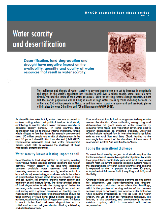 Water scarcity and desertification cover image
