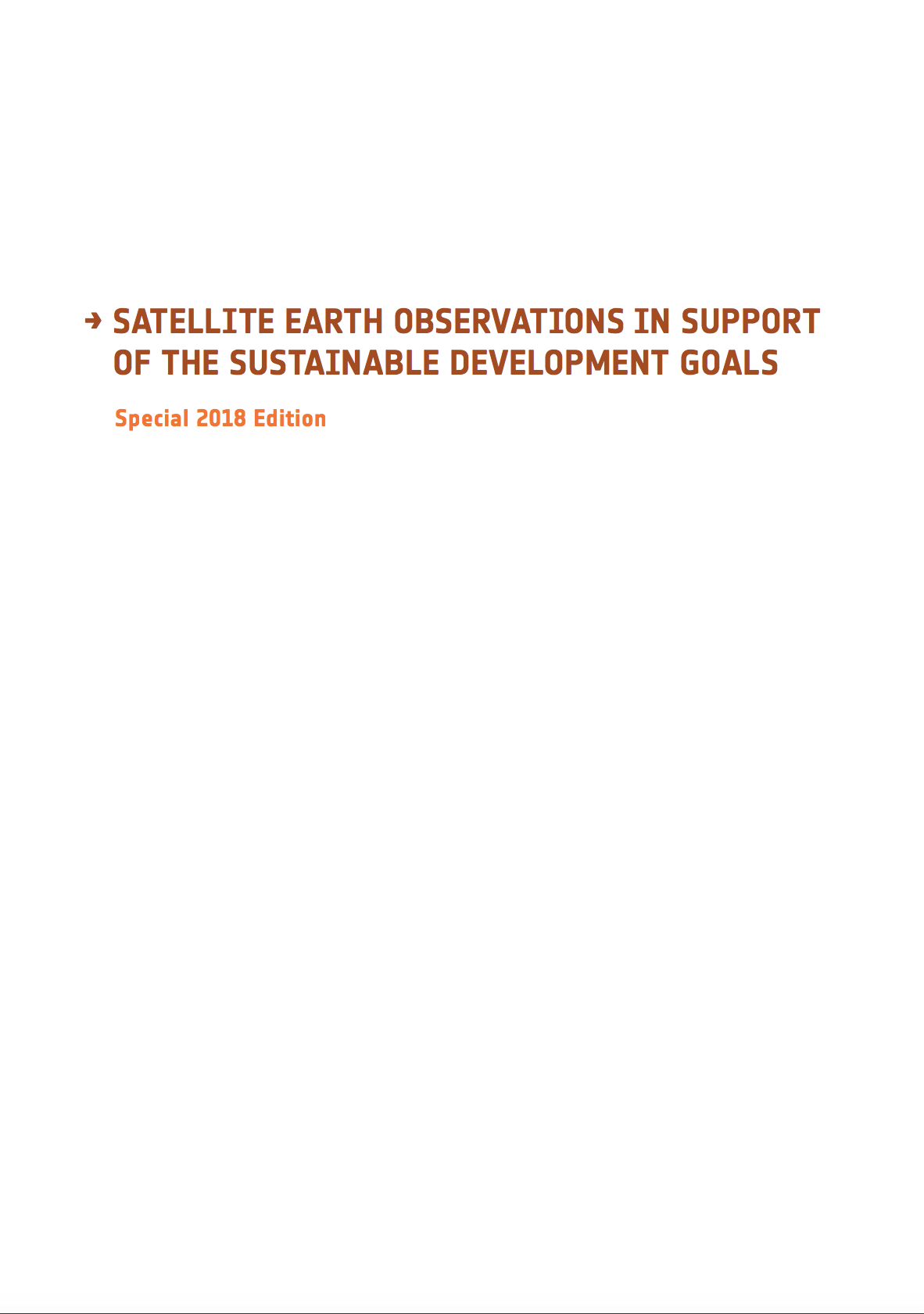  Satellite Earth Observations in Support Of The Sustainable Development Goals cover image