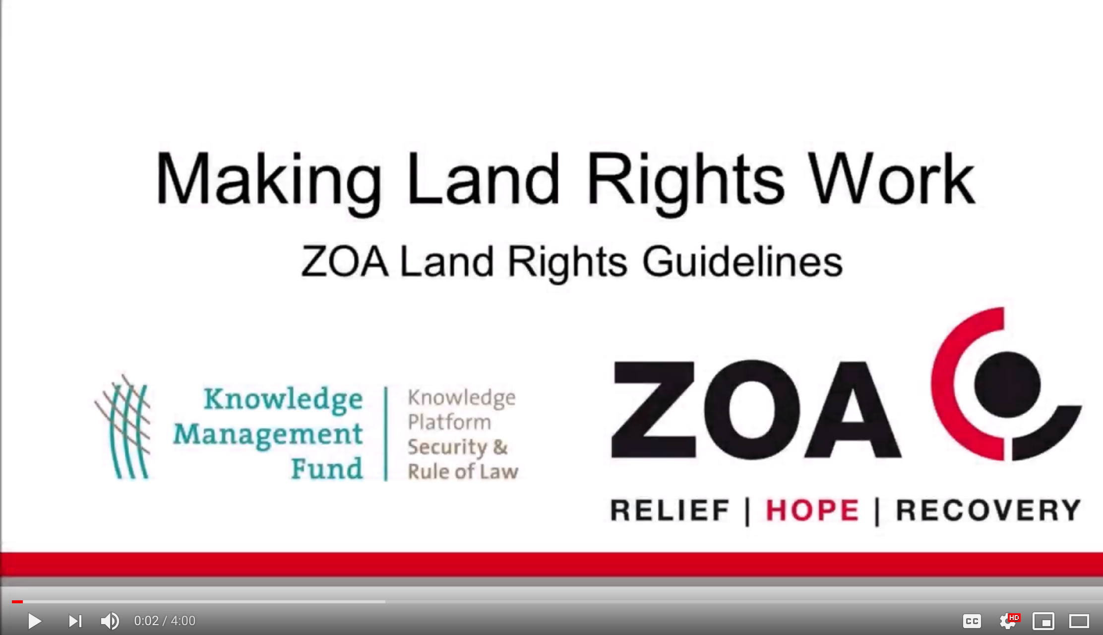 Making Land Rights Work: ZOA Land Rights Guidelines Video cover image