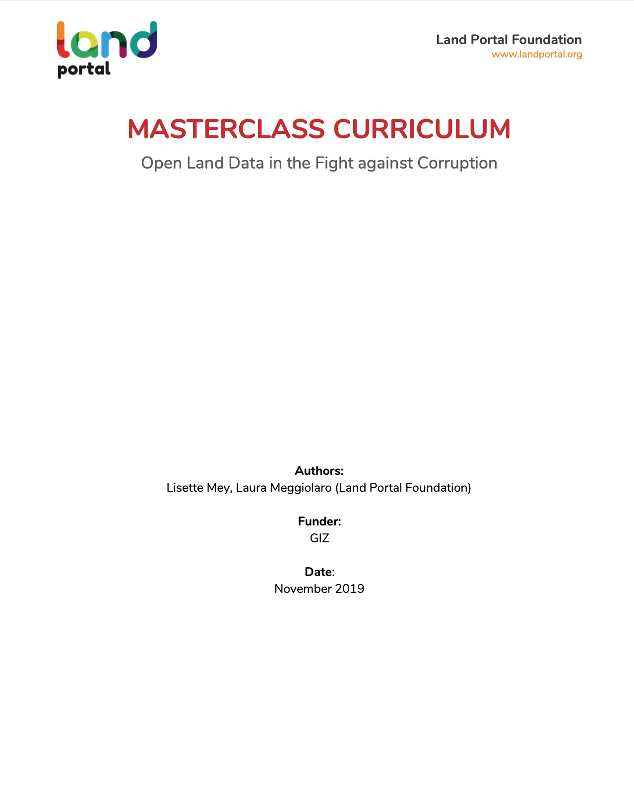 Masterclass Curriculum: Open Data in the Fight Against Corruption cover image
