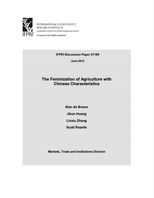 The Feminization of Agriculture with Chinese Characteristics