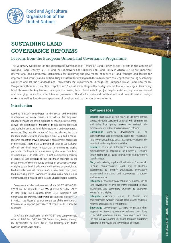 Lessons from the European Union Land Governance Programme