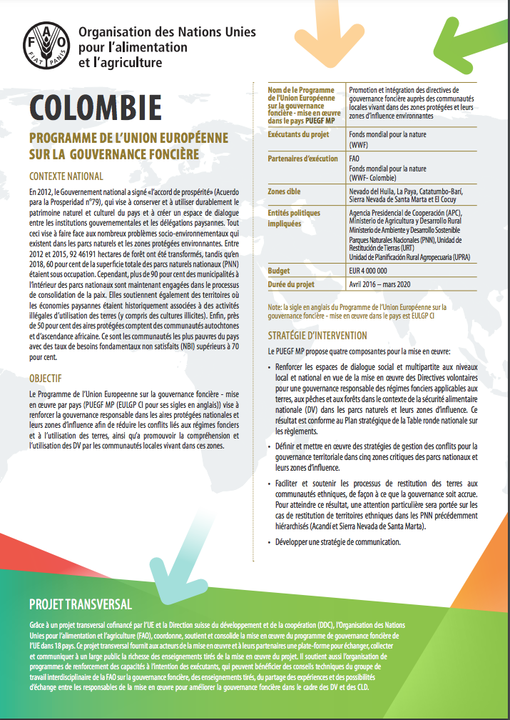 Support transversal de l'UE à la mise en oeuvre dans les pays - Colombie