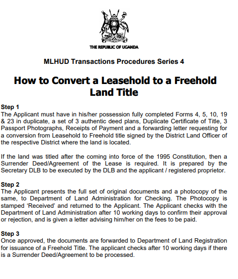 How to Convert a Leasehold to a Freehold Land Title