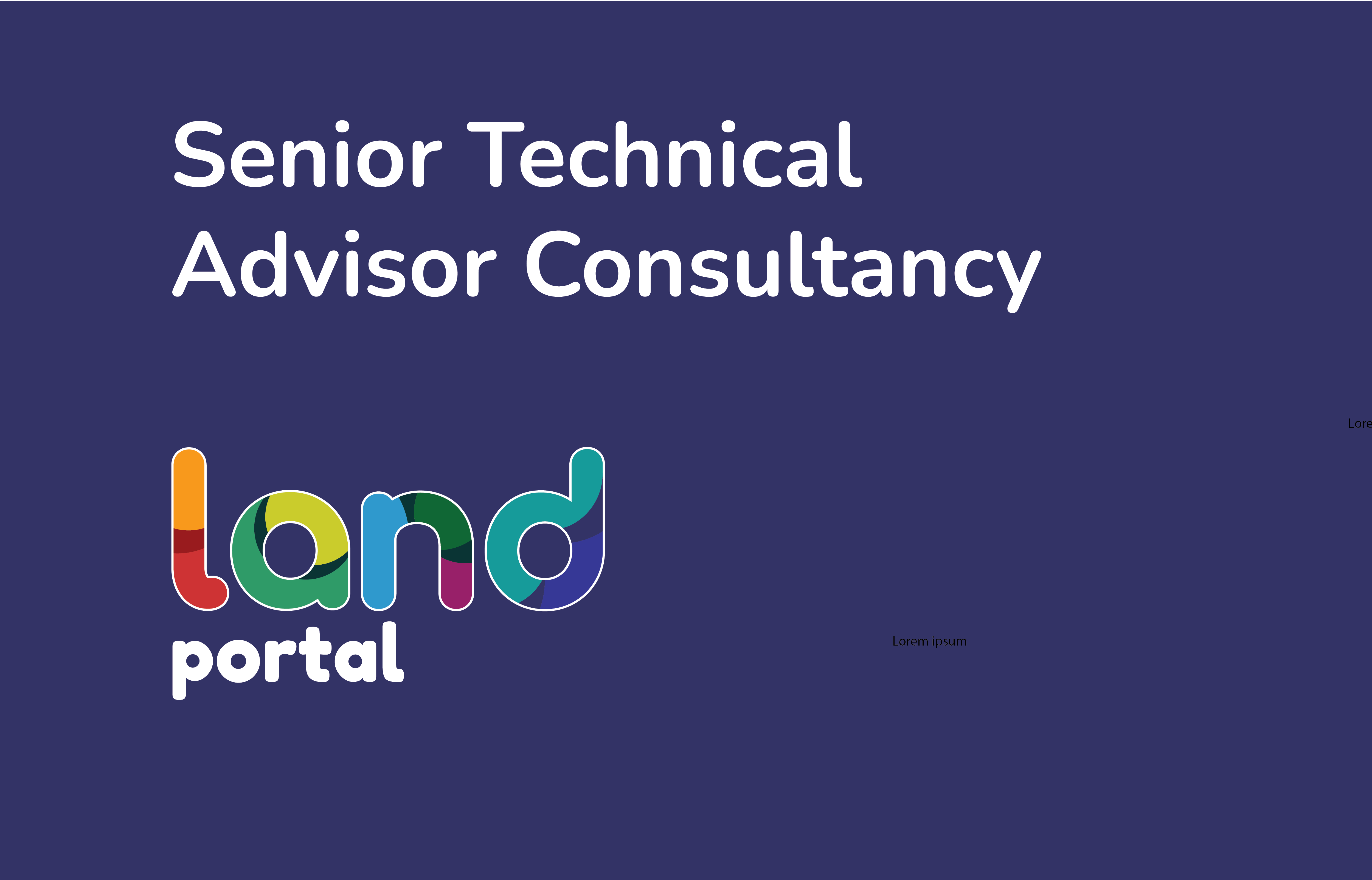 Senior Technical Advisor Consultancy