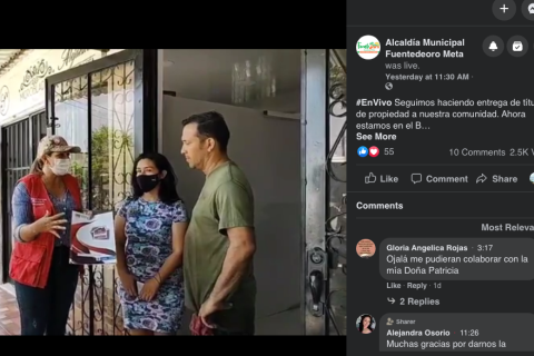 Delivering Land Titles on Facebook Live in Colombia