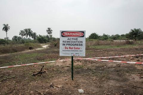 A Hyprep remediation site in Eleme, near Port Harcourt, in 2019. Photographer: Yasuyoshi China/AFP/Getty Images