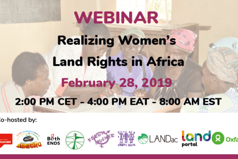 Webinar: Realizing women’s land rights in Africa