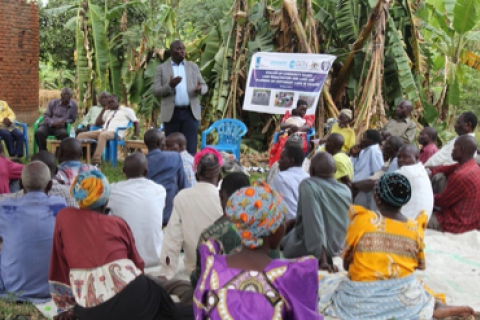 Community members in Budiba Village, Uganda