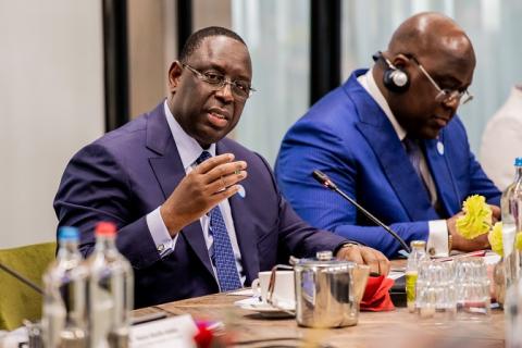 The presidents of Senegal (left) and the DRC (centre) sit alongside Norway's international development minister (right) (Photo: Global Center on Adaptation)
