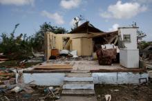 Barbuda one month after Hurricane IrmaX. A home is seen in ruins in Codrington on the island of Barbuda 