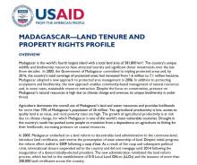 Madagascar -Land Tenure and Property Rights Profile