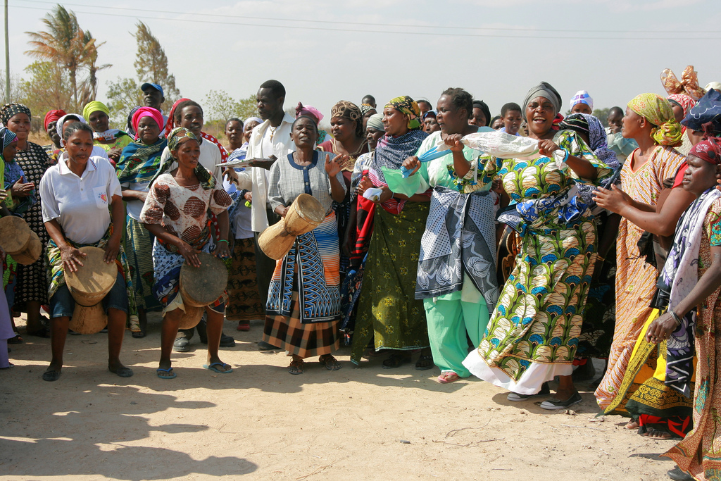 The Sejeseje group of the Tanzania Federation of the Urban Poor, composed of mostly poor women living in slums, celebrates the purchase of six acres of land in Dodoma, using their own savings, before they start building their houses.
