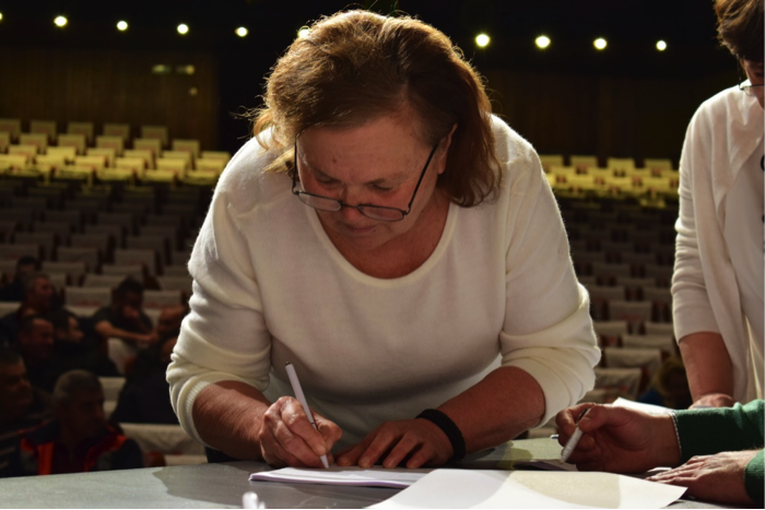 Landowner voting about the approval of the Land Consolidation Plan in Egri land consolidation project in North Macedonia (January 2020)