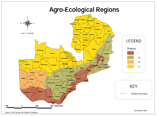 Zambia has three agroecological regions